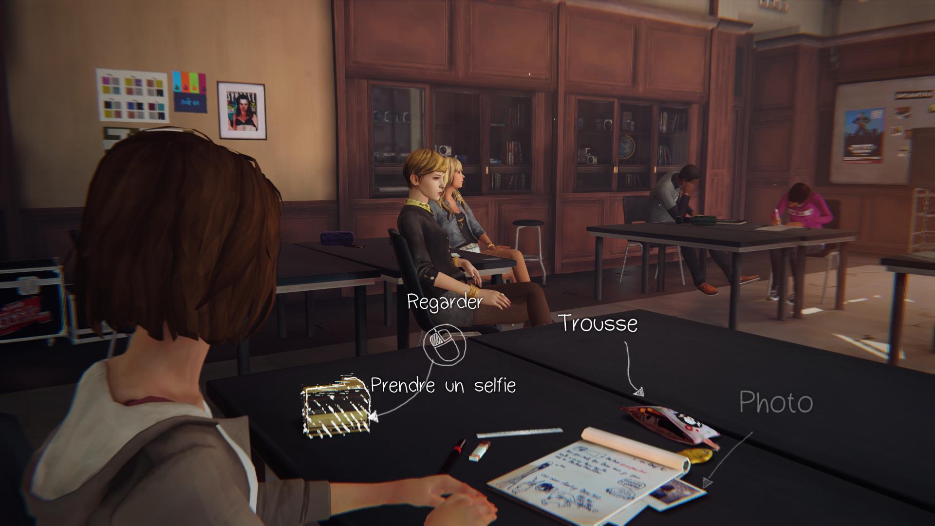 Exemples d’interactions possibles avec l'environnement de l’héroïne - Life is Strange.